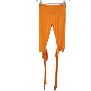 Shein Women's Orange Tie Hem Capris